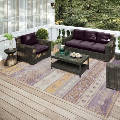 Addison Rugs Addison Indoor/ Outdoor Yuma Southwest Boho Washable Rug
