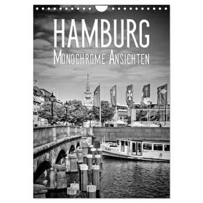 HAMBURG Monochrome Ansichten (Wandkalender 2026 DIN A4 hoch), CALVENDO Monatskalender