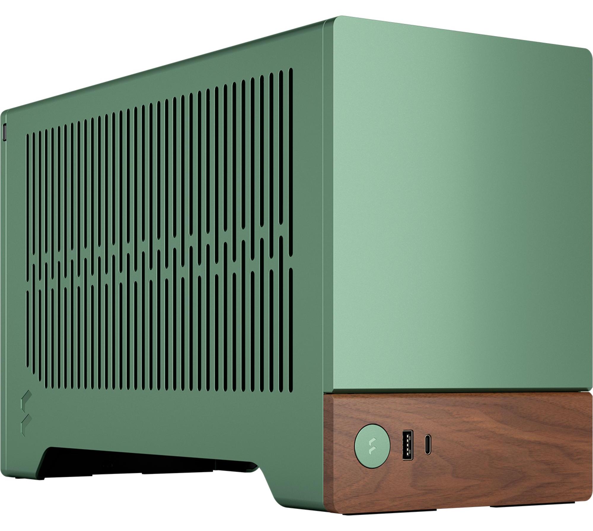 Fractal Design Terra , Small Form Factor (SFF), PC, Grün, Mini-ITX, Aluminium, Walnuss, Gaming