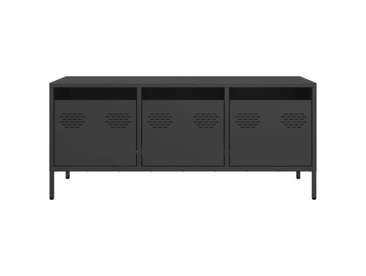 Cabinet TV - Noir - Meuble TV pour Télévision - 1 PC - noir 101 5x39x43 5 cm acier laminé à froid T1748