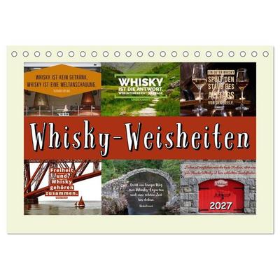 Whisky-Weisheiten (Tischkalender 2027 DIN A5 quer), CALVENDO Monatskalender