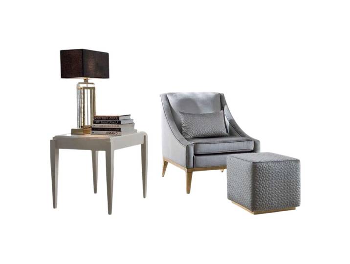 Xlmoebel Sessel Modernes Wohnzimmer-Set mit Ohrensessel und eleganten Tischen (2-St., Set 2tlg Wohnzimmer (Sessel + Beistelltisch), Hergestellt in Europa