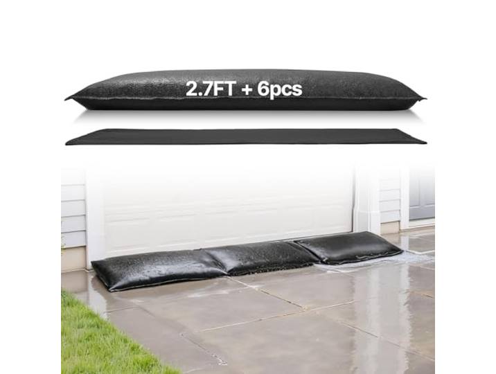 VEVOR Barrière Anti-inondation Activée par l'Eau\, Sacs d'Inondation Lot de 6PCs 83x43 cm\, Barrière Absorbante l'Eau\, Dispositif de Protection pour Porte\, Sous-sol\, Garage\, Maison