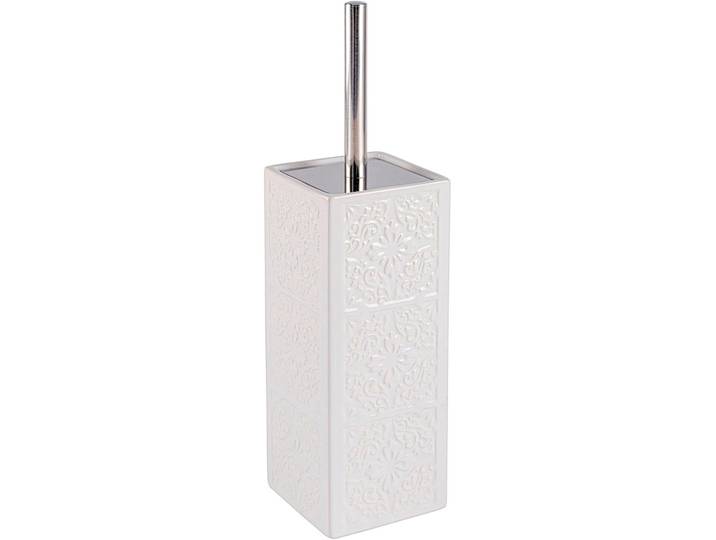 WC-Garnitur WENKO Cordoba , weiss (weiß), B:9,5cm H:35cm Ø:9,5cm, Keramik, Reinigungsbürsten, WC-Garnitur
