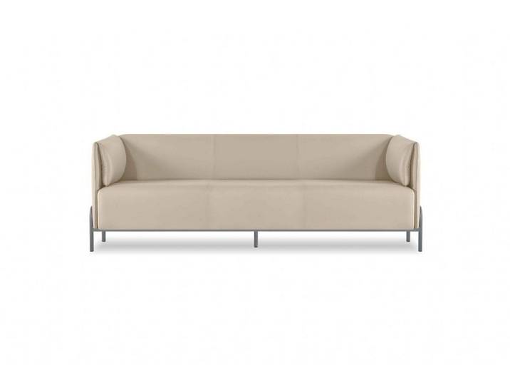 JVmoebel Polstergarnitur Beige Sofa mit Kissen im modernen Design für gemütliches Wohnen, (3-Sitzer), Made in Europa