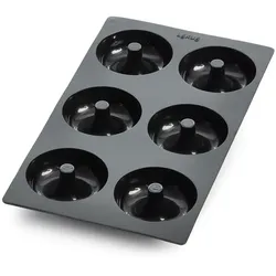 Backform 6 Donuts schwarz - Rechteck Silikon Lékué 30x17.5 cm