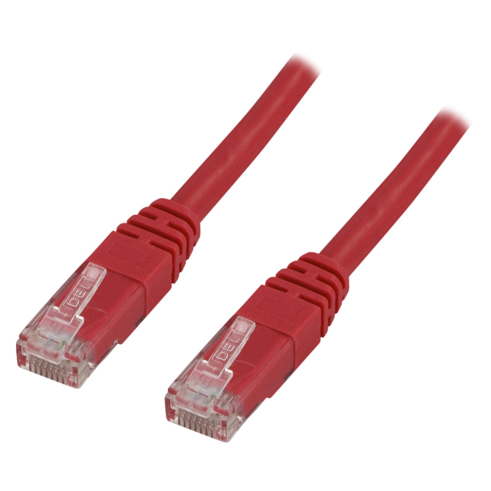Deltaco UTP Cat5e - 0,5 m - RJ-45 - RJ-45 - Rot (U/UTP, CAT5e, 0.50 m) (R05-TP)