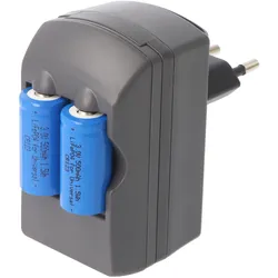 AccuCell Ladegerät für 3,0 Volt Akku, Charger für CR2, CR123 Batterien, ohne Batterien (Ladegerät ohne Akku), Akku Ladegerät