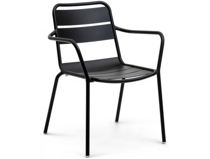 Armlehnstuhl Malaga Aluminium schwarz 62x81x55 cm