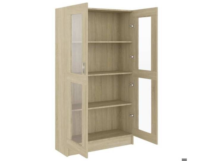 Maison Soldes Armoire à vitrine Bibliothèque Multi-Rangement - armoire à livres - Chêne sonoma 82 5x30 5x150cm Bois ingénie