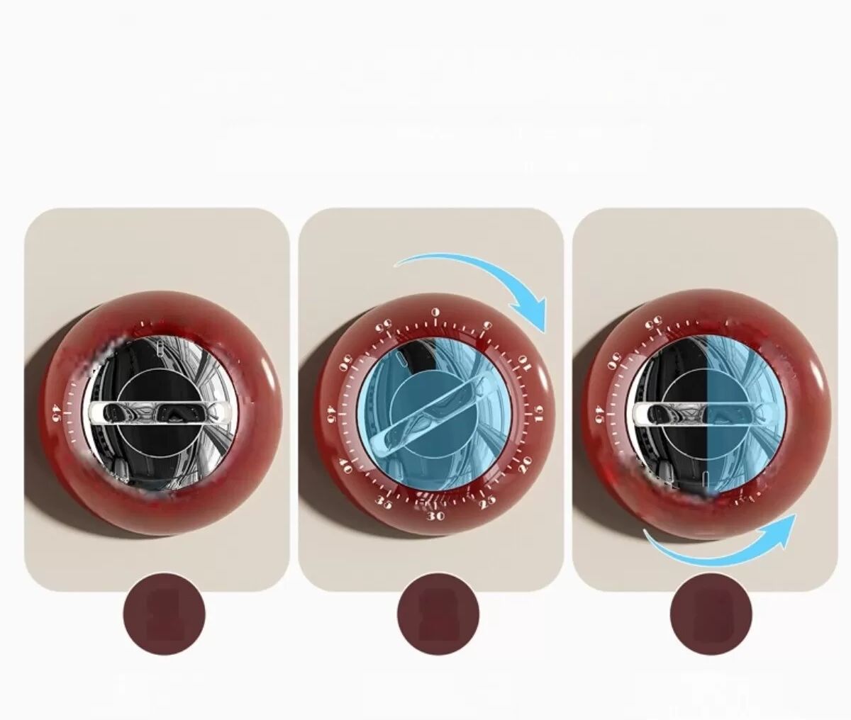 INF 2er-Set Minimalistische Magnetische Küchen-Timer: Elegante Koch-Countdown-Uhr Weiß+Grün