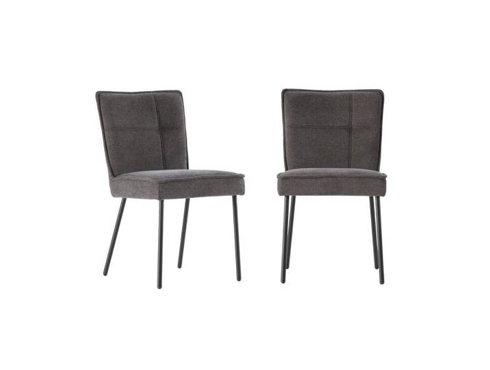 Calicosy Esszimmerstühle Stoff 2er set 60/50,5/60 cm, Dunkelgrau, 60x50.5x49.5 cm, Esszimmer, Stühle