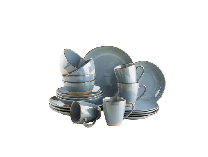 Mäser Kombiservice Nottingham, Blaugrau, Keramik, 20-teilig, 420 ml,600 ml, Essen & Trinken, Geschirr, Geschirr-Sets, Kombiservice