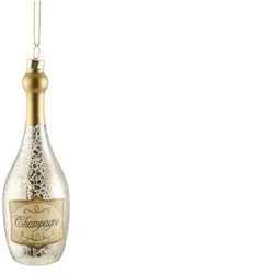 HOME STORY Baumschmuck Champagnerflasche   ¦ gold ¦ Glas ¦ Maße (cm): H: 14  Ø: 4.6