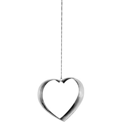 Dekohänger FINK "ANYA", silber (silberfarben), B:31cm H:28cm T:6cm, Edelstahl, Dekohänger, Dekoherz zum Hängen, aus Edelstahl, outdoorgeeignet