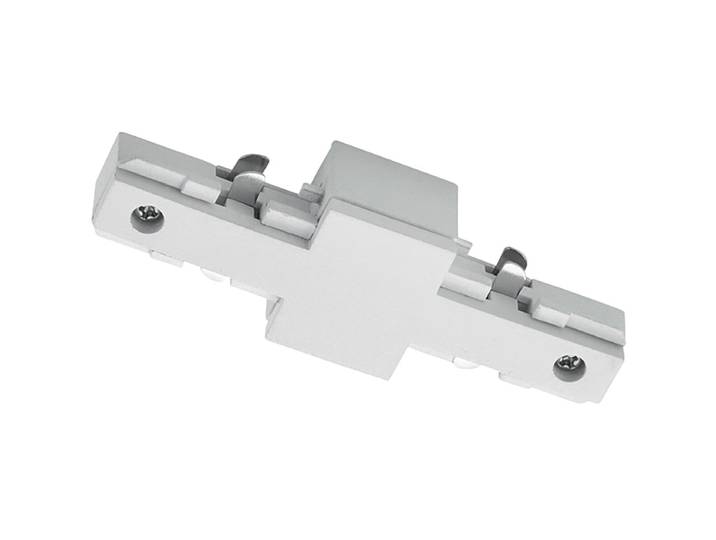 Spanningsrail Doorverbinder - Trion Dual - Rechte Connector - 2 Fase - Mat Wit