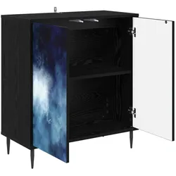 vidaXL, Kommode + Sideboard, Sideboard RAALTE Schwarz Eichen-Optik 69 x 33 x 76 cm (33 x 69 x 76 cm)