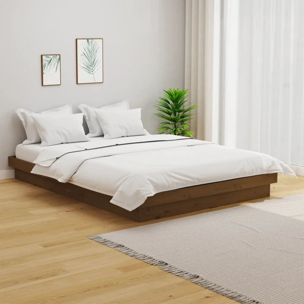 17 Stories Jaquita Solid pinewood Bed white Small Double (4')