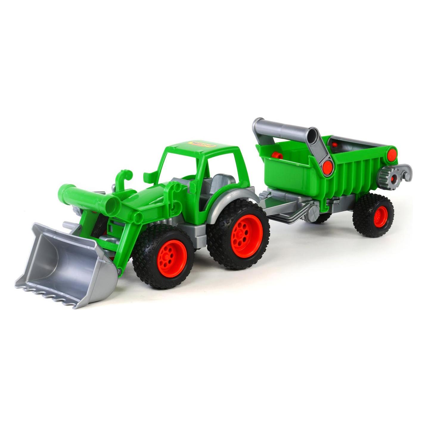 Wader Traktor mit Frontlader und Anhänger (37756)