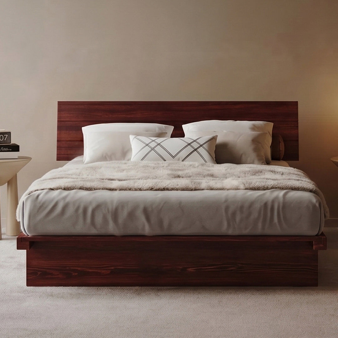 Ebern Designs Hardee Solid Wood Bed Red Wood Single (3')