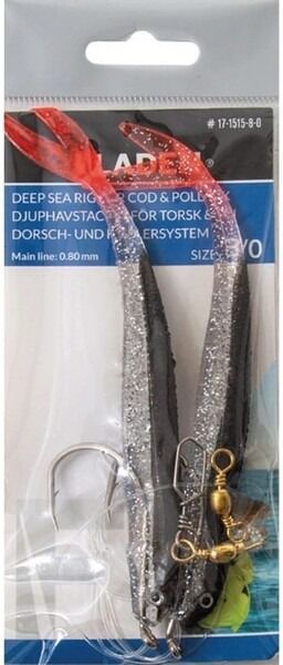 Fladen Deep Sea Rig Twintail Black Glitter