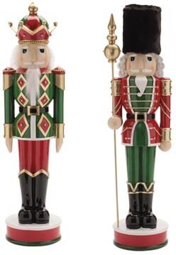 Melrose International Nutcracker Statue with Gold Accents (Set of 2)