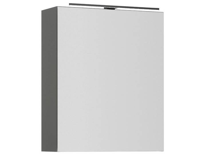 Nobilia Spiegelschrank, Schieferfarben, Metall, 60x72x21 cm, Badezimmer, Badmöbelsets & Badmöbelserien, Badmöbelserien
