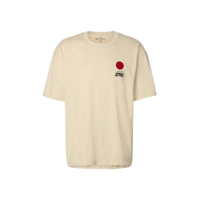 T-Shirt EDWIN "Edwin Sun", Herren, Gr. S, beige (fog), 100% Baumwolle, bedruckt, normal, Rundhals, Shirts T-Shirt