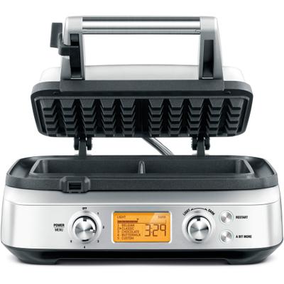 SAGE Waffeleisen "SWM620BSS the Smart Waffle Pro", silber (brushed stainless steel (edelstahl)), B:32cm H:15cm T:30cm, Waffeleisen