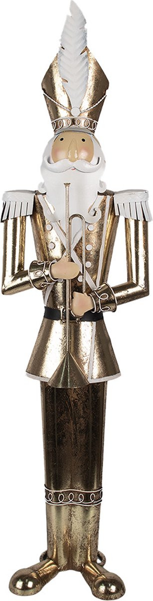 Clayre & Eef Kerstdecoratie Notenkraker Goudkleurig Metaal 102 cm