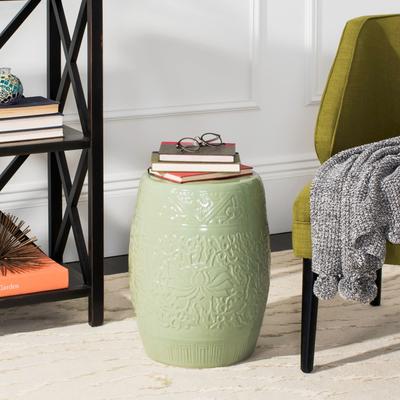 SAFAVIEH Lotus 17.5-Inch Ceramic Garden Stool, Light Green