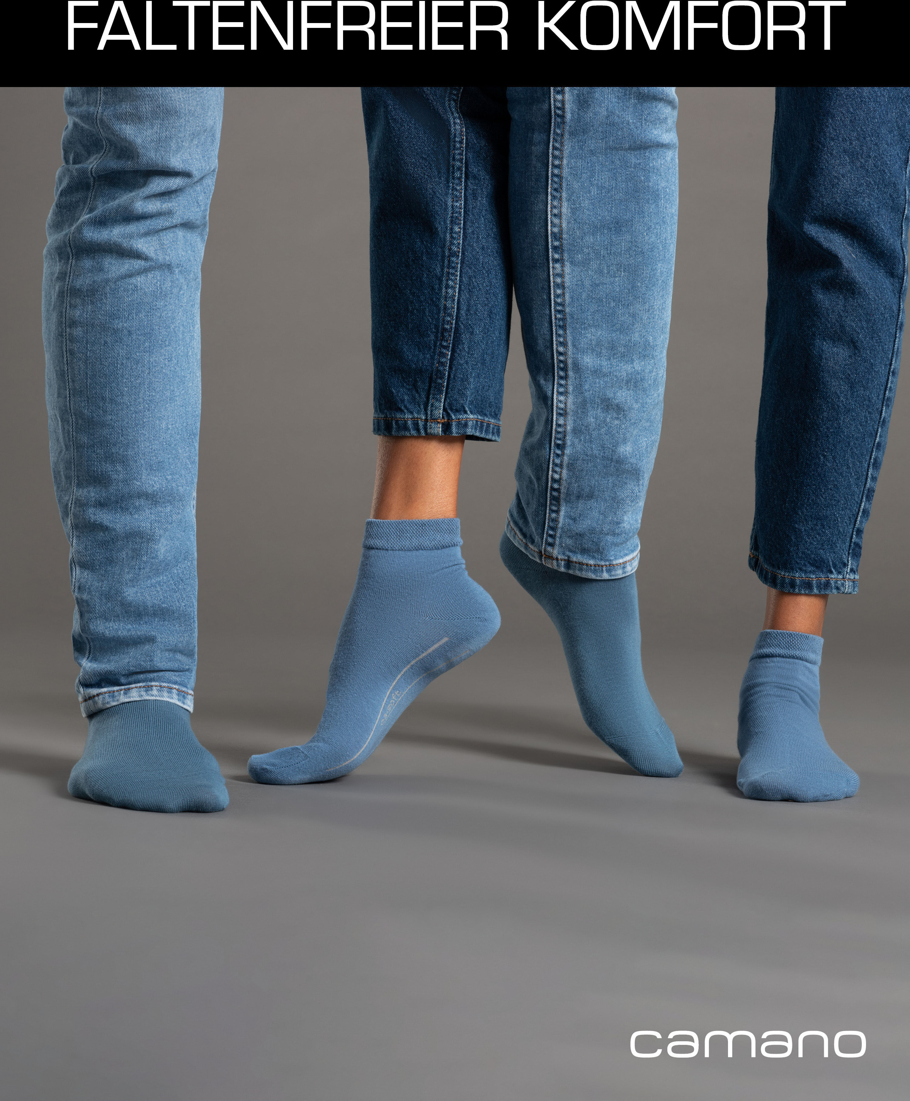 Kurzsocken CAMANO "ca-soft", Herren, Gr. 43-46, grau (grautöne, meliert), Baumwollmischung, meliert, normal, Socken Kurzsocken, mit hohem Baumwollanteil grautöne, meliert 43-46