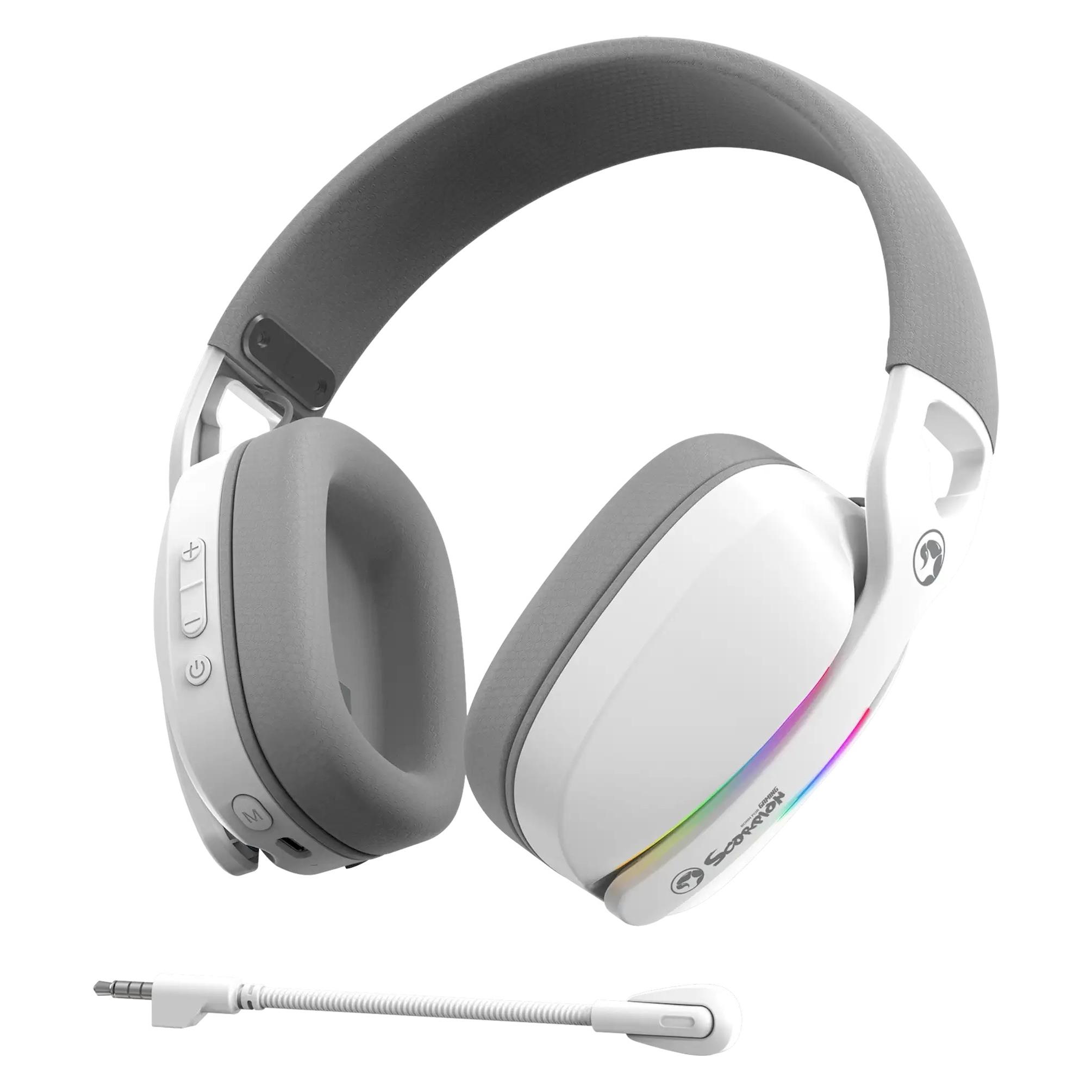 Marvo Pulz 70W Spiel-Kopfhörer, weiss, Tri-mode (Kabelgebunden, Kabellos) (HG9086W WH)