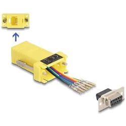 Delock D-Sub 9 Pin Buchse zu RJ12 Buchse Montagesatz gelb