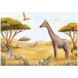 FOTOTAPETE Kinderzimmer Tiere Dschungel Tapete Kinder 350x250