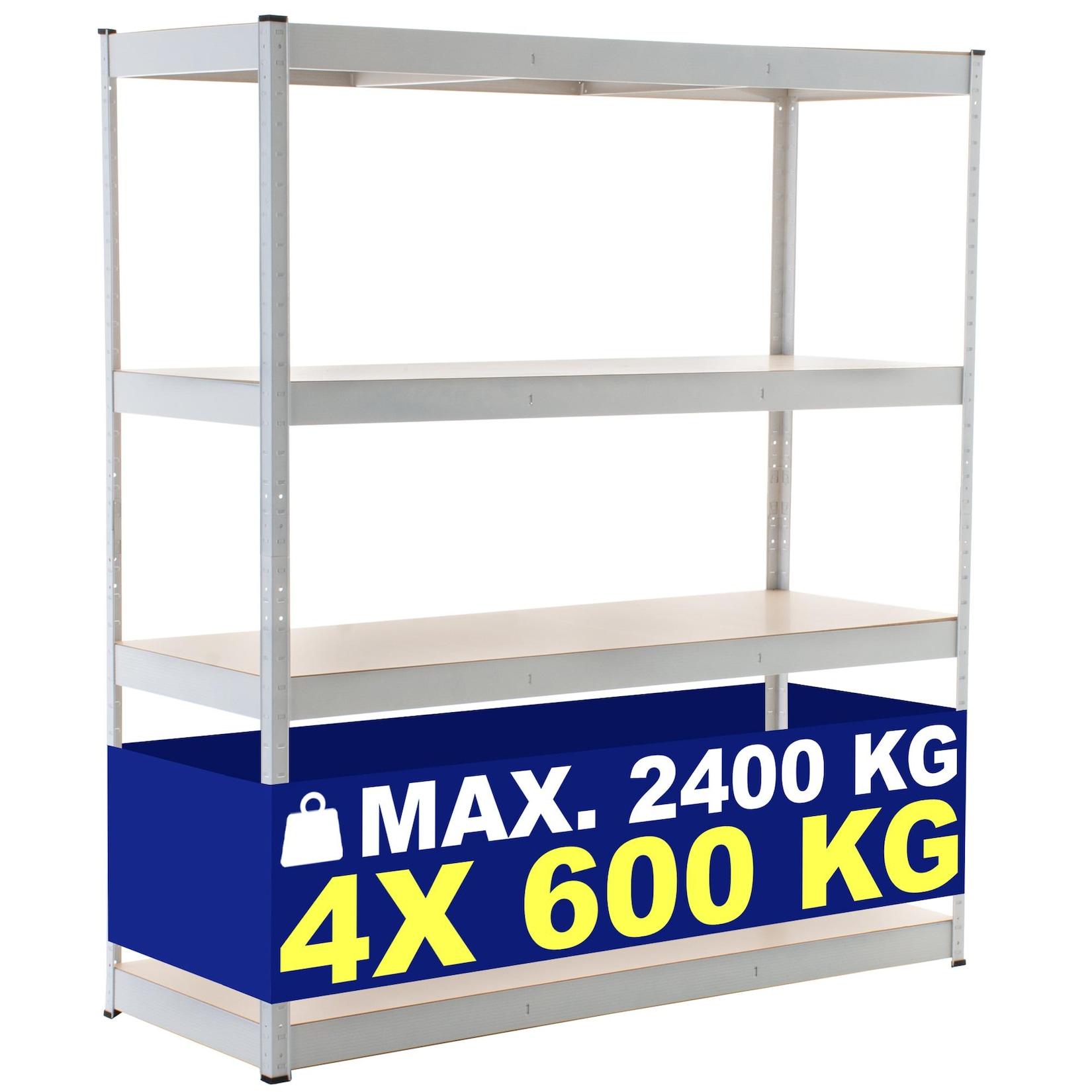 CLP Schwerlastregal 160x60x180 cm - Farbe: weiß