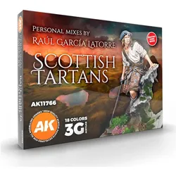 AK Interactive, Künstlerfarbe + Bastelfarbe, Scottish Tartans - Signature Set By Raúl García Latorre