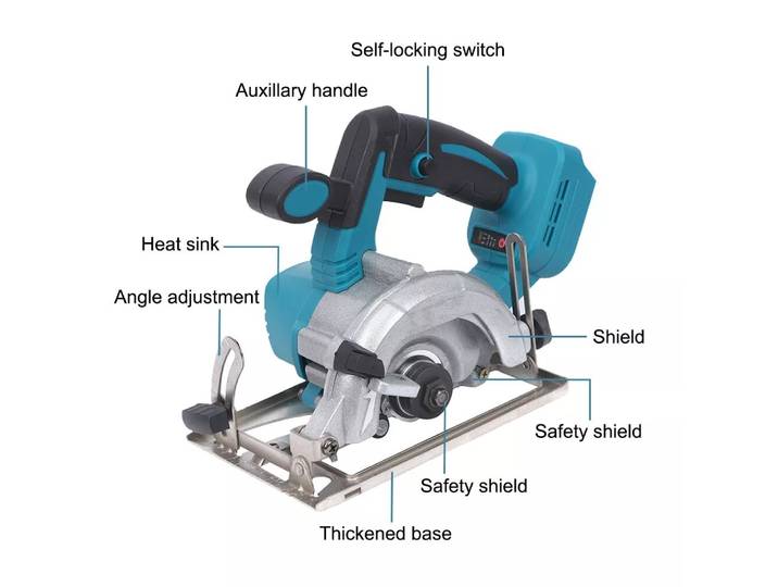 Scie circulaire électrique sans balais de 125 mm, puissance 10800 tr/min, 1000 W, compatible avec Makita 18 V (batteries non incluses)