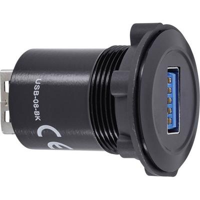TRU Components USB-08-BK USB-Einbaubuchse 3.0 Buchse, Einbau Inhalt: 1St.