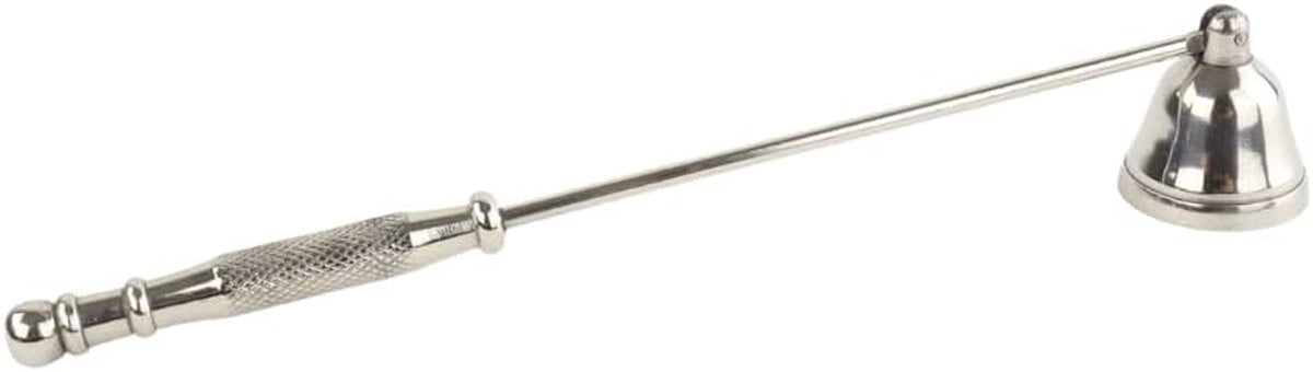 Kaarsendover Kaarsblusser met lange steel - 21 cm - Zilver
