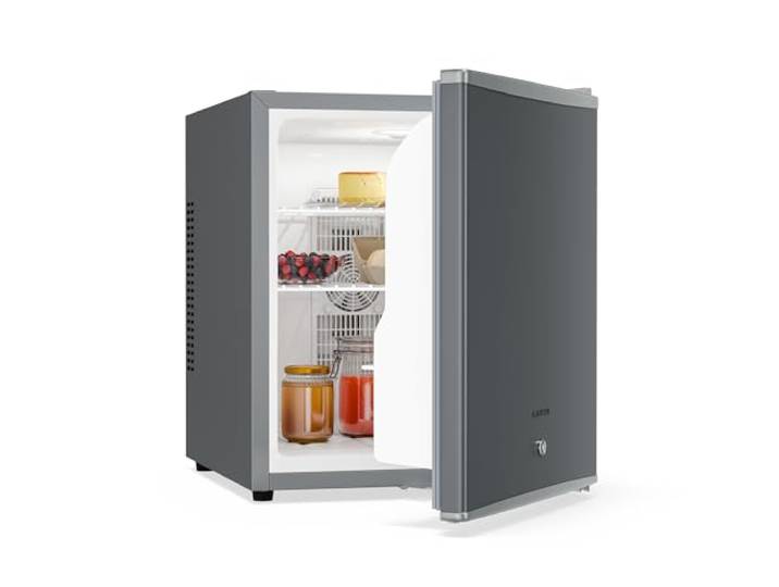 Klarstein Kühlschrank - mit Glastüre, 44L Mini-Kühlschrank für Getränke & Snacks, Kühlschrank Klein & Leise, Verstellbare Ablagen, Schloss, wechselbarer Türanschlag, höhenverstellbare Füße