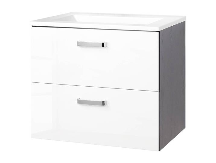 Meuble vasque I 60cm Blanc/Blanc brillant/Graphite