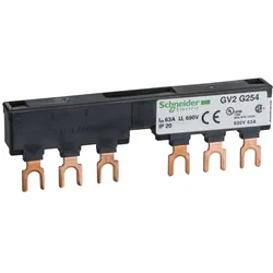 Schneider Electric GV2G254 Drehstrom-Sammelschienensystem, 63A, 2Abgangsstellen, 54mm Abstand
