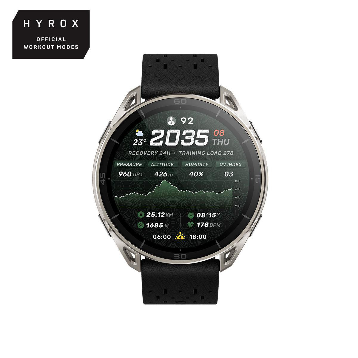 Amazfit Cheetah 2 Ultra 47 mm GPS-Trail-Smartwatch Titanium mit AMOLED, Saphirglas, Offline-Karten und HYROX-Modus