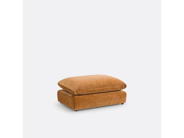 LA REDOUTE Pouf modulable, velours épais, MALO 1 Place Marron Ecureuil, Made in France