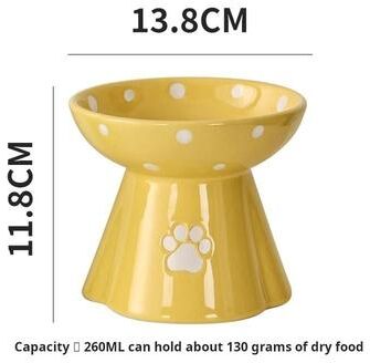 Uplifted Finds Ceramic Elevated Pet Bowl Tall Design For Cats And Dogs yellow