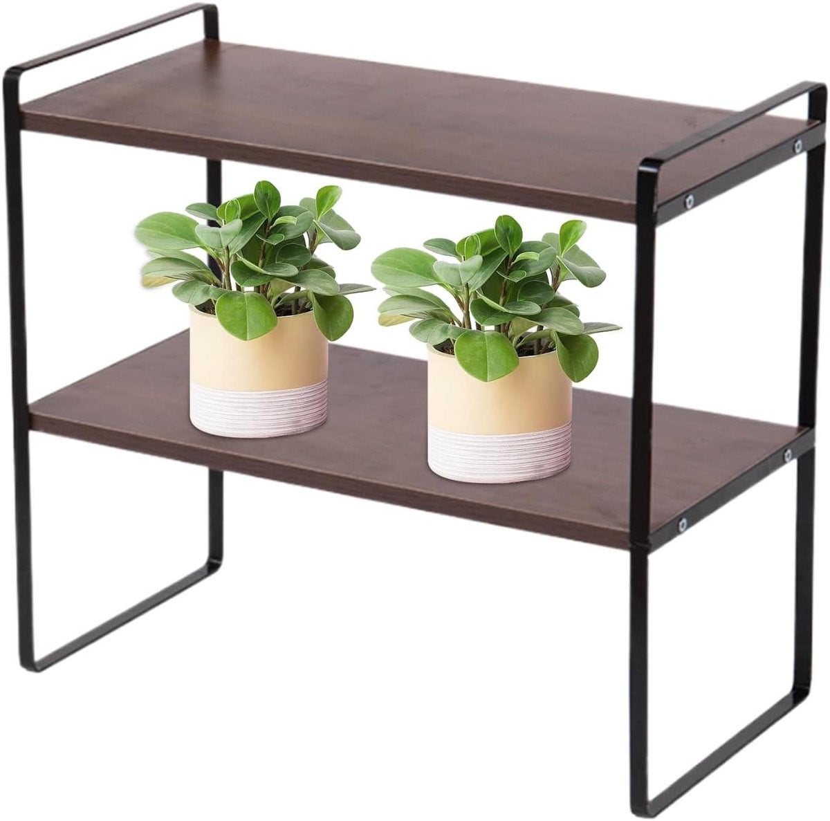 Ruimtebesparende 2-laagse bureau boekenplank voor kantoor, woonkamer of keuken, Breedte: 36,0 cm