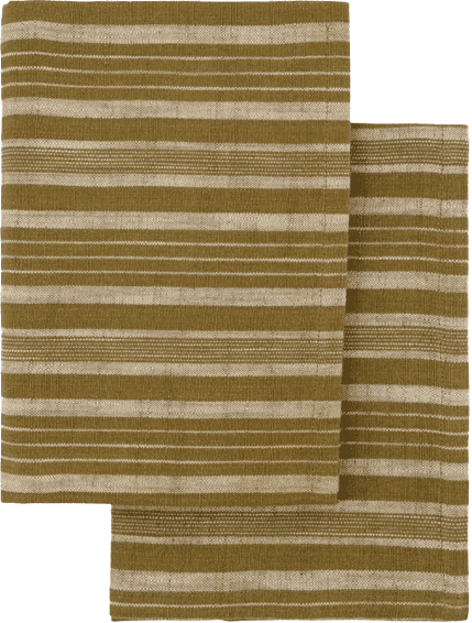 Meraki Viskestykker 2-Pak Dark Olive   50x70 Cm Bomuld