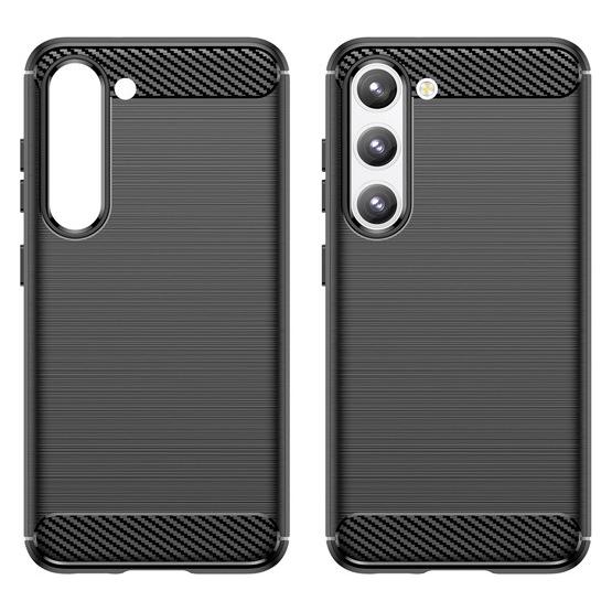 Hurtel Carbon Case Hülle für Samsung Galaxy S23+ flexibles Silikon Carbon Cover schwarz (Samsung Galaxy S23+) (1404978613)