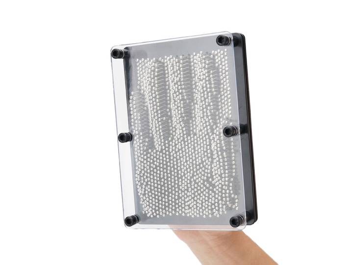 3D Nagelbild, schwarz/silber